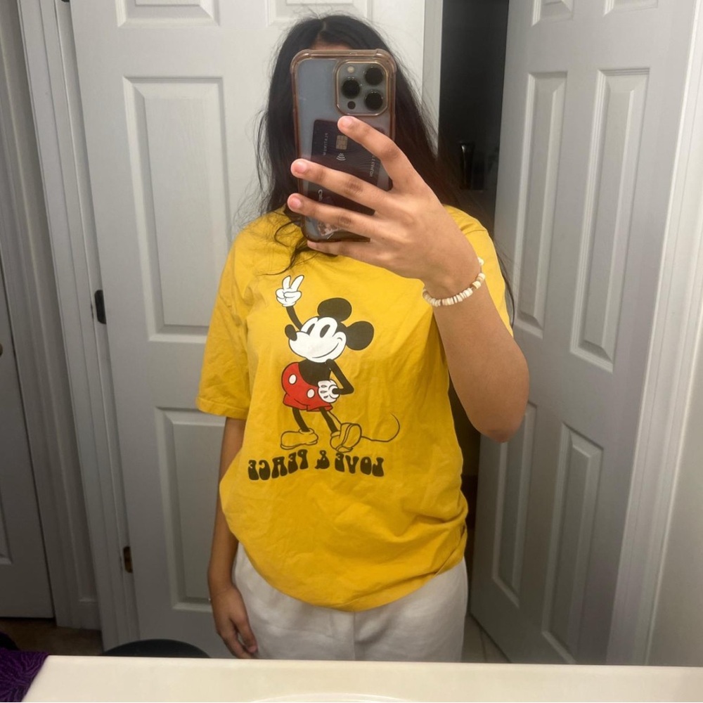 Ardene Yellow Short Sleeve Tee with Cartoon Graphic